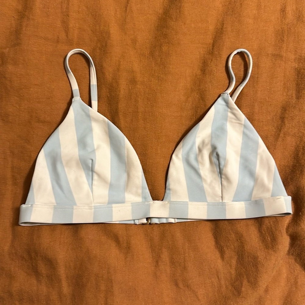Holister white and baby blue bikini top